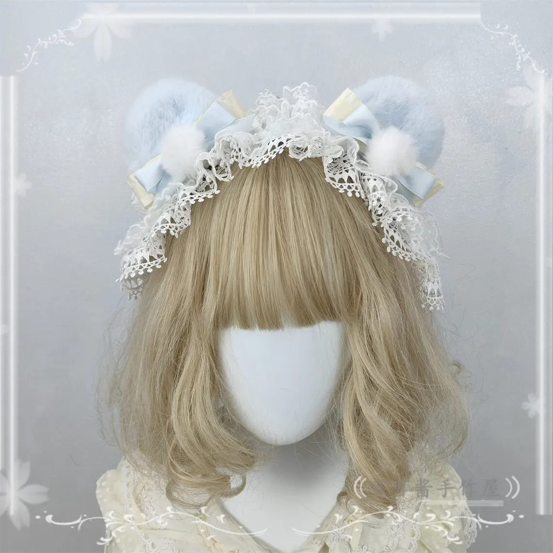 

Оригинальная повязка на голову ручной работы с ушками медведя, аксессуар для волос, рождественская повязка, милый плюшевый аксессуар для волос в стиле Кэй-Лолита для девочек