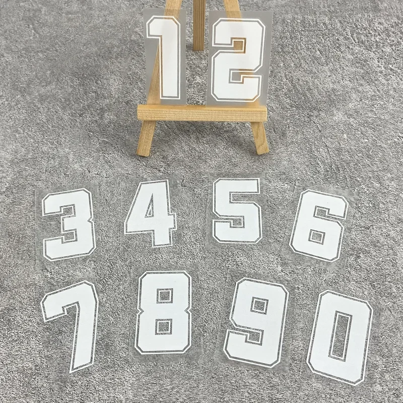 Pegatinas de números blancos del 0 al 9 para motocicletas, vinilo resistente al agua, para decorar cascos de moto, depósitos de combustible, scooters eléctricos y bicicletas.