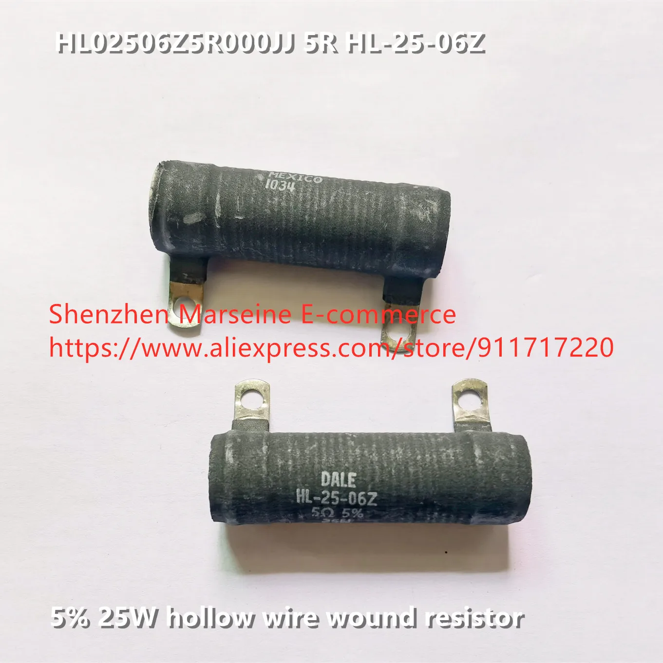 

Original New 100% HL02506Z5R000JJ 5R HL-25-06Z 5% 25W hollow wire wound resistor (Inductor)