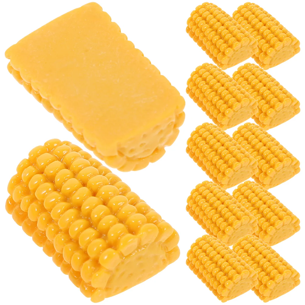 

30 Pcs Simulation Corn Resin Slices Small Fake Corns Mini Toys Decorations Phones Cases DIY Decors Photo Props