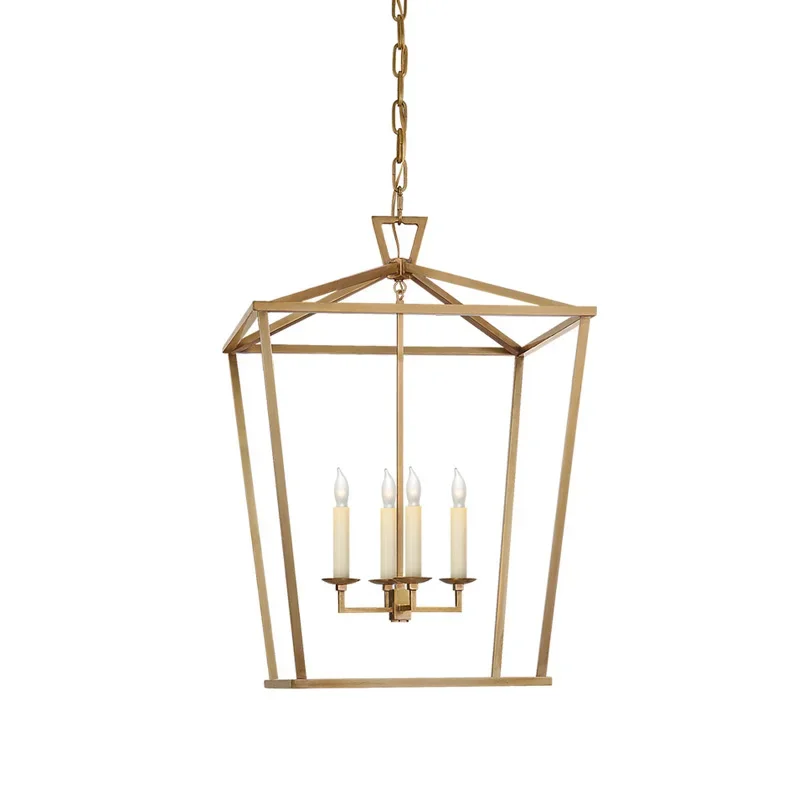 

American Classical Living Room Birdcage Retro Simple Post-Modern Restaurant Bar Entrance Stairs Creative Iron Droplight