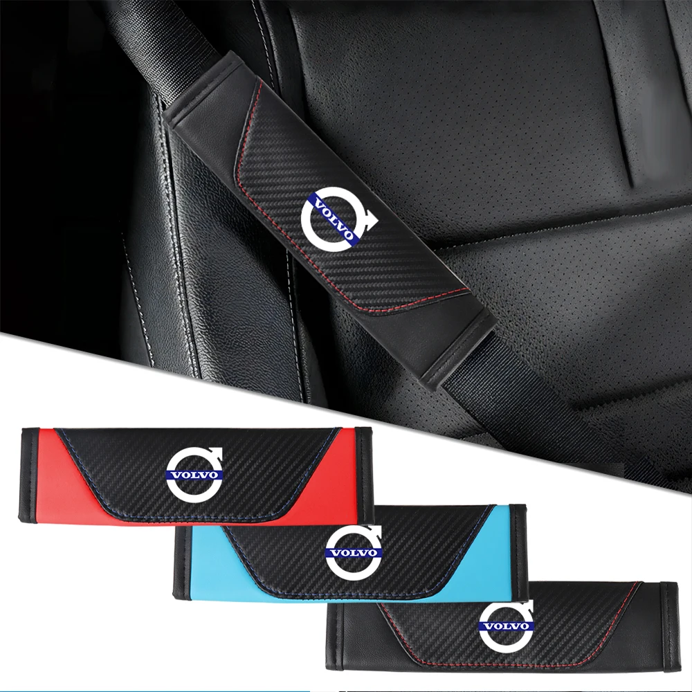 2 шт. автомобильный ремень безопасности из искусственной кожи, защитный чехол на плечо, авто интерьер для Volvo XC90 V90 D5 S90 S80 S70 T8 V50 2 шт. автомобильный ремень безопасности из искусственной кожи, защитный чехол на плечо, авто интерьер для Volvo XC90 V90 D5 S90 S80 S70 T8 V50