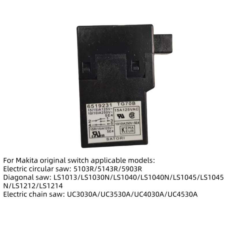 6519231 Switch for Makita  5103R 5143R 5903R LS1013 LS1030N LS1040/N LS1045/N LS1212 LS1214 UC3030A UC3530A UC4030A UC4530A