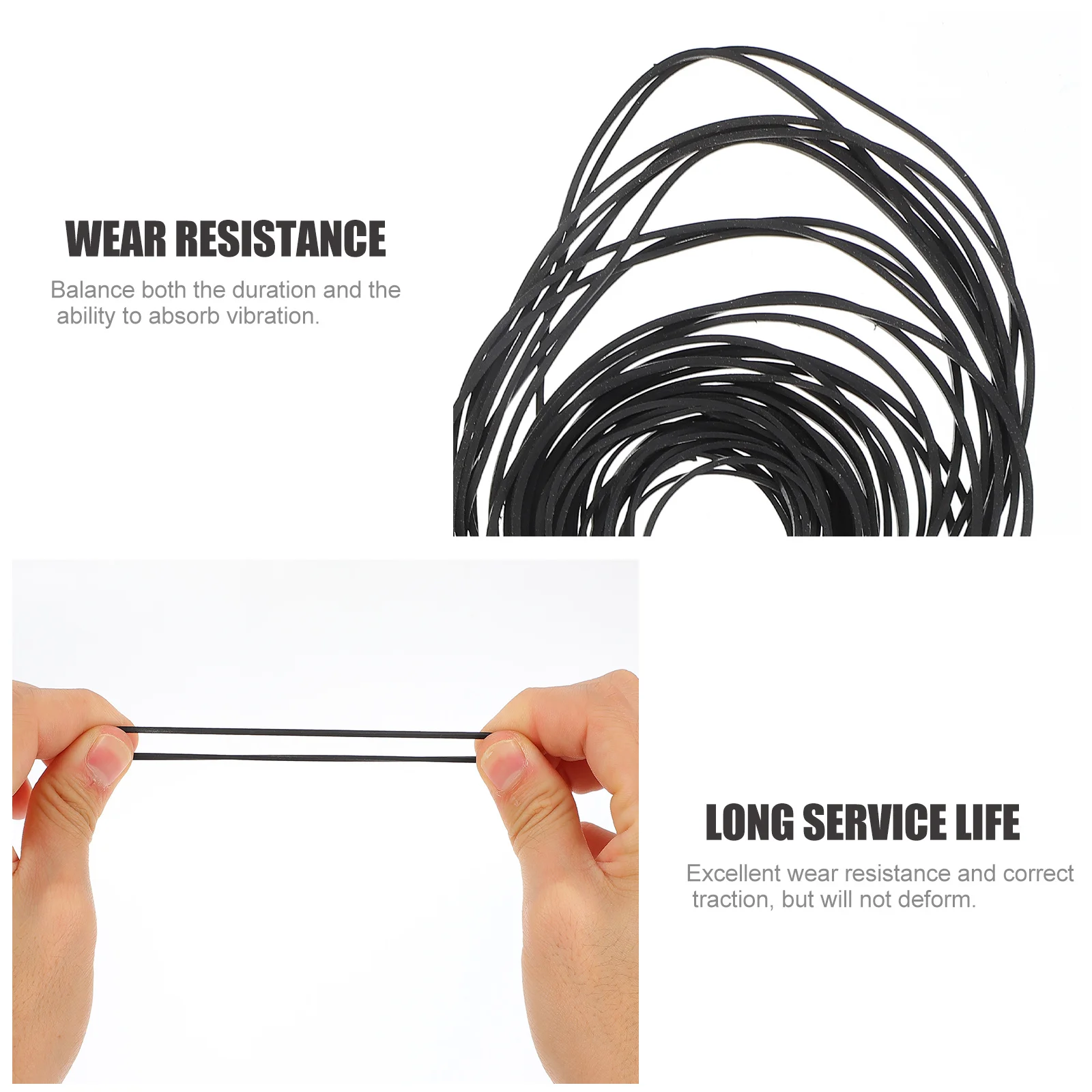 2pcs Square Cassette Tape Machine Belt 40-130Mm Premium Rubber Recorder Repair Belt For Cassette Player Maintenance Durable