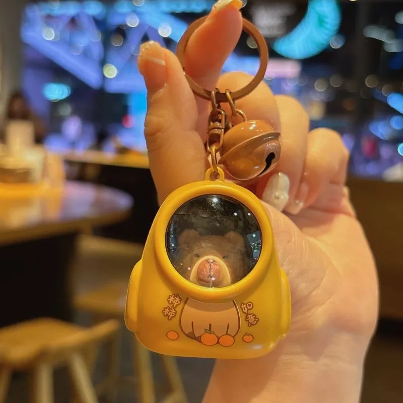 1Pcs  Knock creative night light keychain bag pendant atmosphere light keychain car keychain