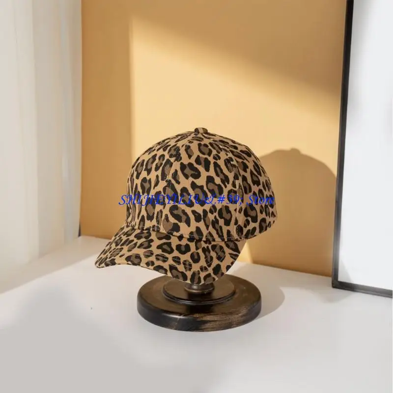 E21F Breathable Leopards Pattern Baseball Hat Adjustable Fit Cotton Summer Accessory