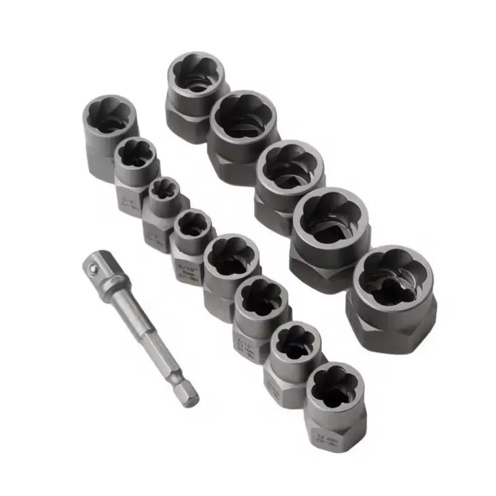 14-Piece Auto Repair Tool Set Steel Nut Removal Nut Bolt S Removal Tool Car Protective Cover Wrench Box Machine Tool