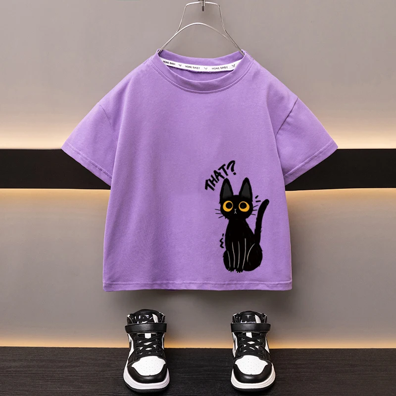 Summer Kids T-shirts Boys Girls 100% Cotton Tees Trendy Graphic T-shirts Children Breathable Sweat Wicking Sports Top New