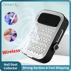 Rechargeable Nail Dust Collector with Filter Nail Vacuum Extractor Low Noise Vacuum Dust Cleaner for Acrylic Gel Nail Polishing