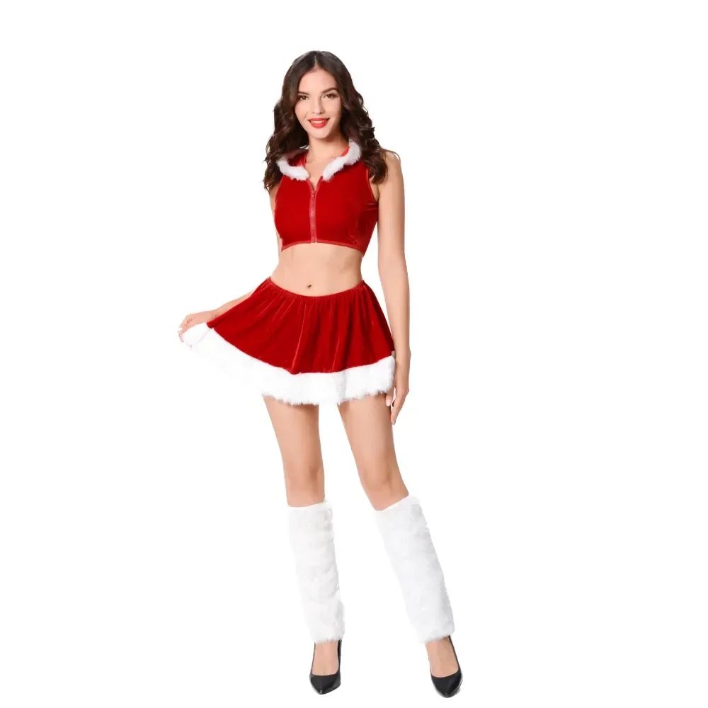 Robe Mère Noël Sexy à Capuche Fendue – photo 4