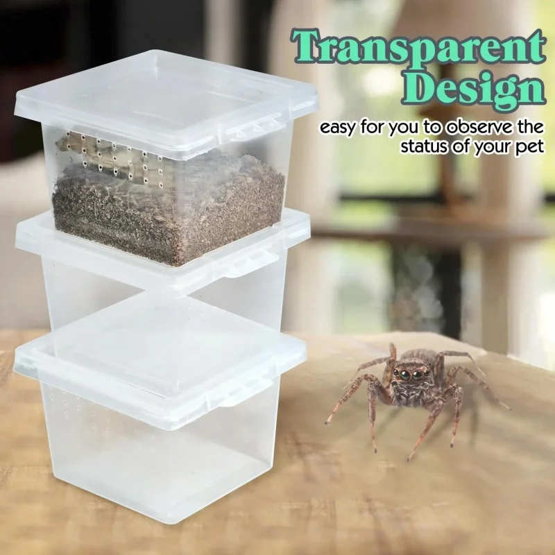 10 Feeding Box Reptile Cages Incubation Containers Breeding Tanks Clear Reptile Enclosures Insect Breeding Cages Food Containers - view 2