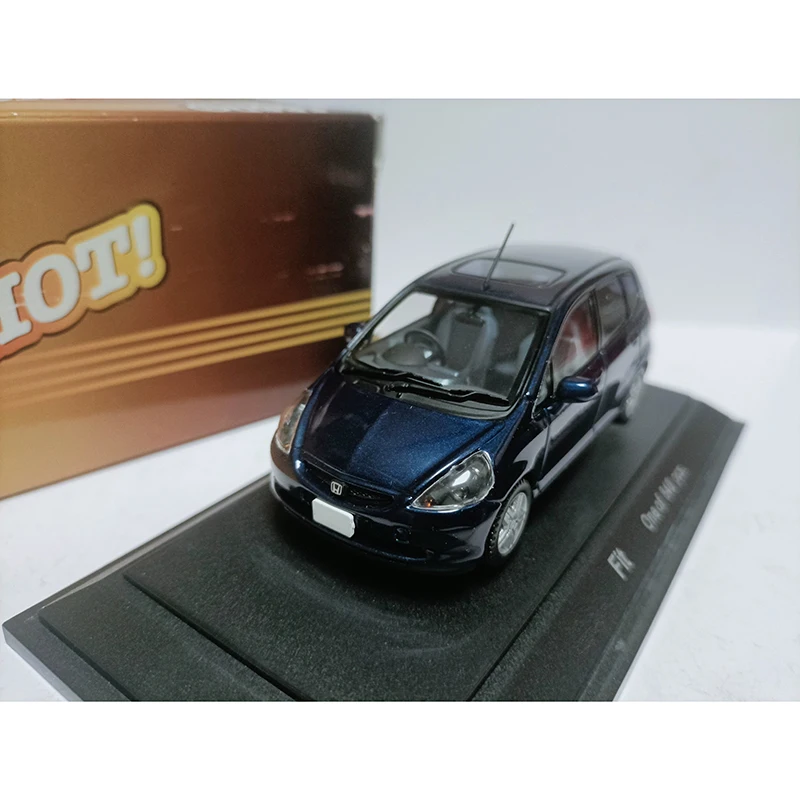 에브로 1:43 스케일 핏 재즈 메탈릭 블루 4도어 합금 스포츠카 모델 클래식 성인 기념품 선물 정적 디스플레이