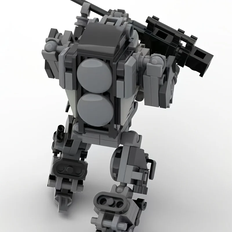 Creative Building Blocks MOC Titan Manned Mecha: Mechanical Wolf with Weapon (Minifigure-Fittable, Minifigure Not Included)