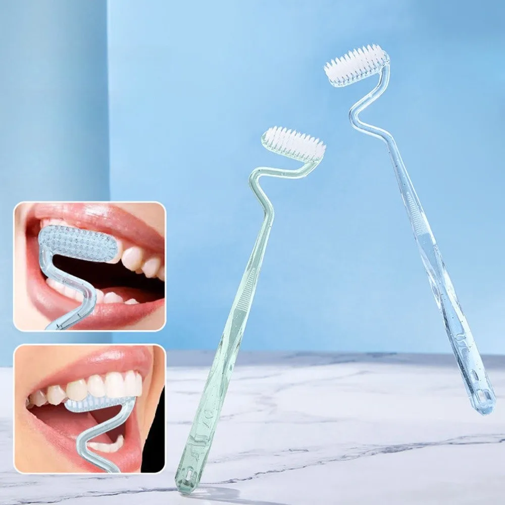 New Soft S-shaped Toothbrush Massage Oral Care Interdental Brush Tongue Coating Cleaning Vertical Toothbrush Adults