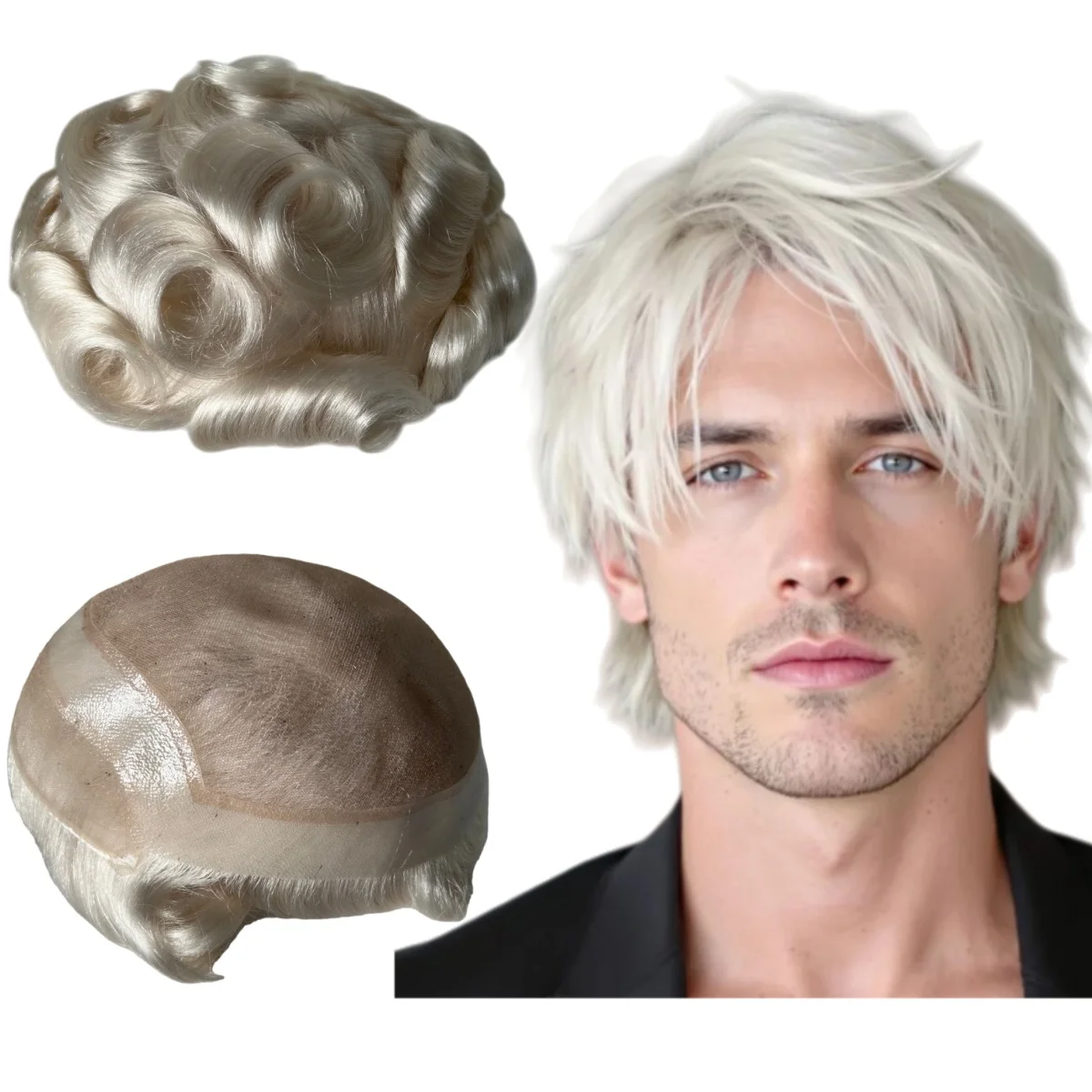 

Системы из натуральных человеческих волос # Мужской парик 60RY Color 8x10 Hollywood Toupee