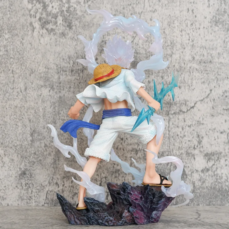 28CM una pieza LX Nika Luffy quinto engranaje relámpago Anime figuras de acción hechas a mano caja de escritorio decoración regalo ornamental