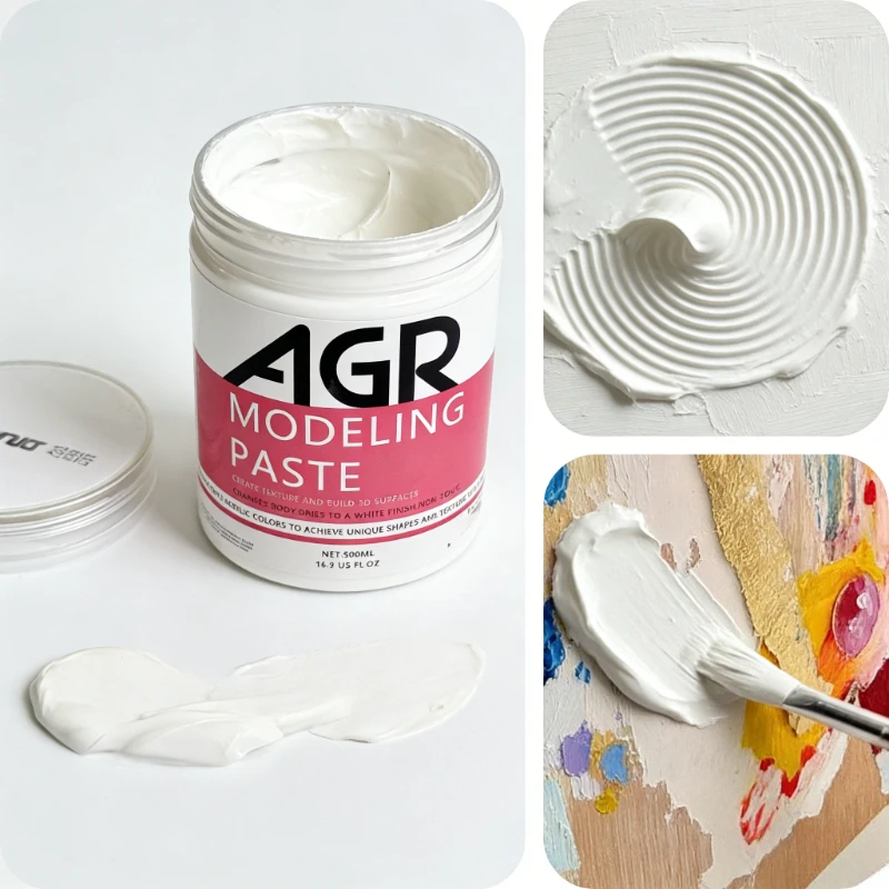 Acrylic Modeling Paste 300/500/1000ML - Cream Texture Gel 3D Thickening Medium for Acrylic Painting Art