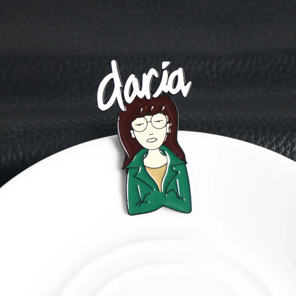 90's Classic School Cartoon Figure Pins Women Hero Daria Character Enamel Badge Cosplay Brooch Jewelry Cosplay Lapel Pin Props A