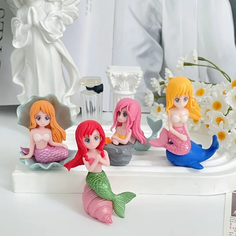

Disney Princess Dolls Anime Figure Cartoon Q Figurals Cute Personality Dolls Car Desk Cake Decoration Models Girls Birthday Gift