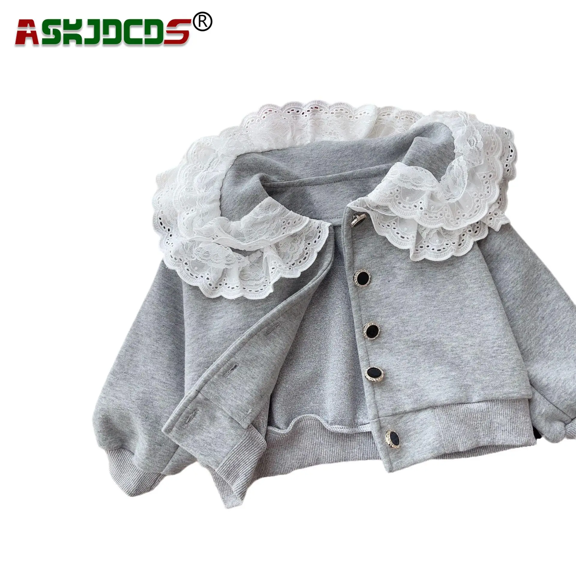 2023 Autumn New Arrivals: Girls' Cute Lace Collar Single-breasted Top Coat - Toddler Outwear Jacket for Children (6M-6Y)