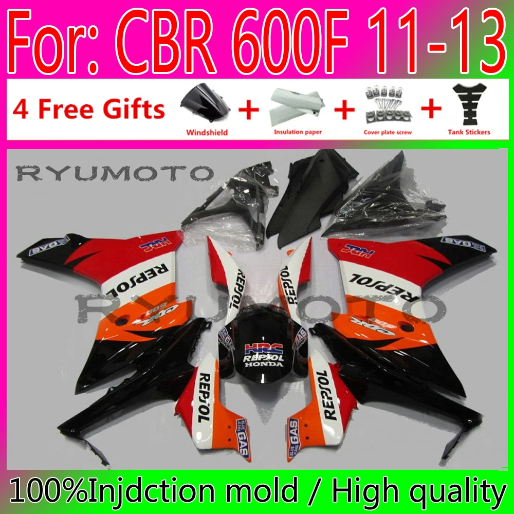 

ABS Motorcycle Injection mold fairings for Honda Cbr600 F CBR600F 11 12 13 CBR 600F 2011 2012 2013 bodywork Fairing