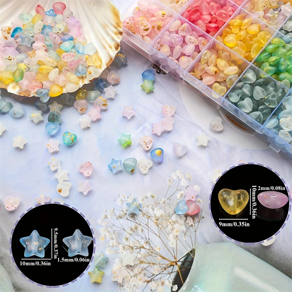 610pcs 24 grid Star Moon Mixed Color Exquisite Box DIY Bead Bracelet Necklace Making Handmade Beads view 2