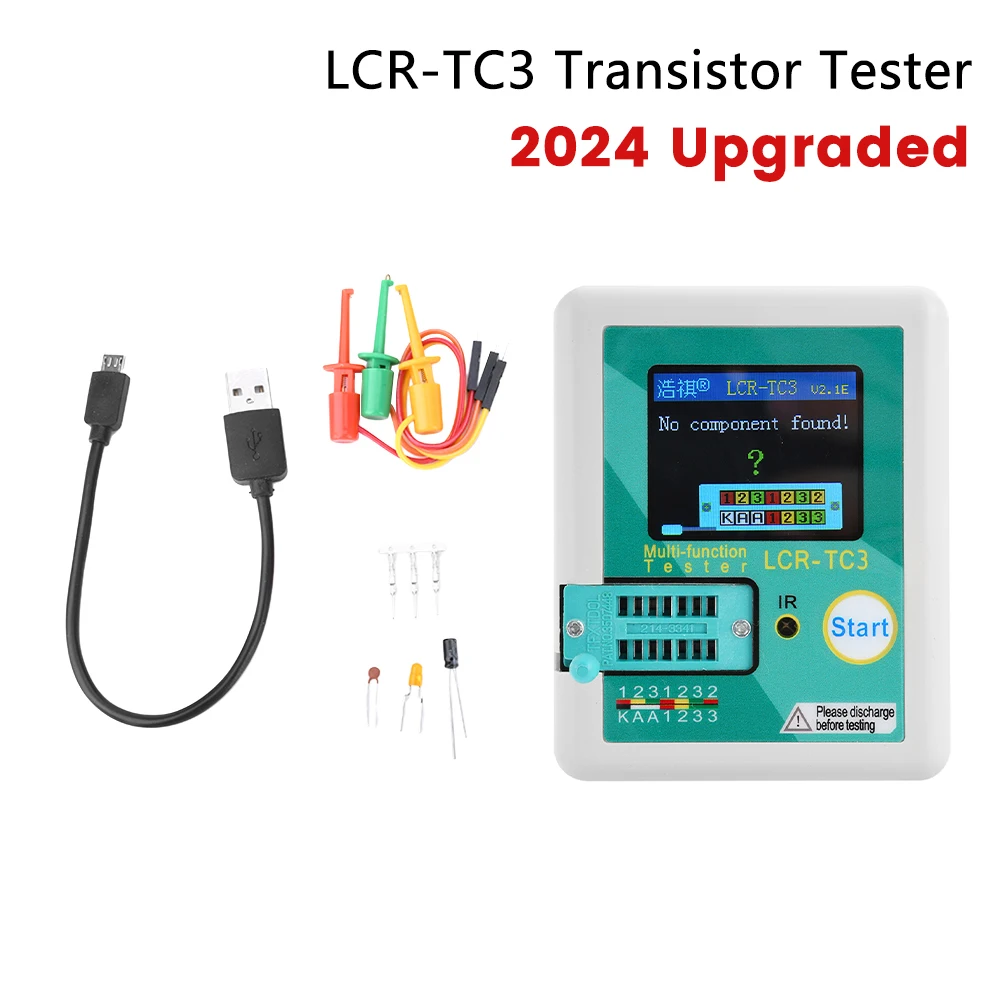 2024 ulepszony multimetr Tester próbnik elektroniczny LCR-TC3 rezystor kondensatora dioda trioda LCD miernik testowy Micro USB MOSFET tyrystor BJT