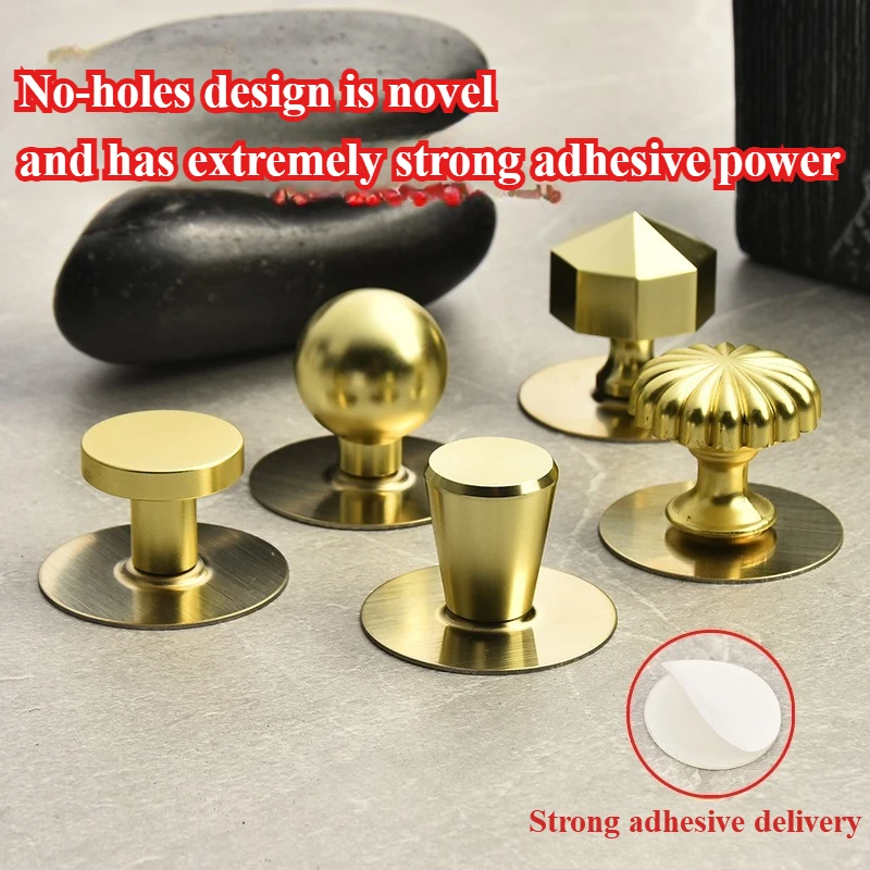 No punch-free golden hook rich gold light luxury cabinet handle markless sticker wine cabinet glass cabinet door handles