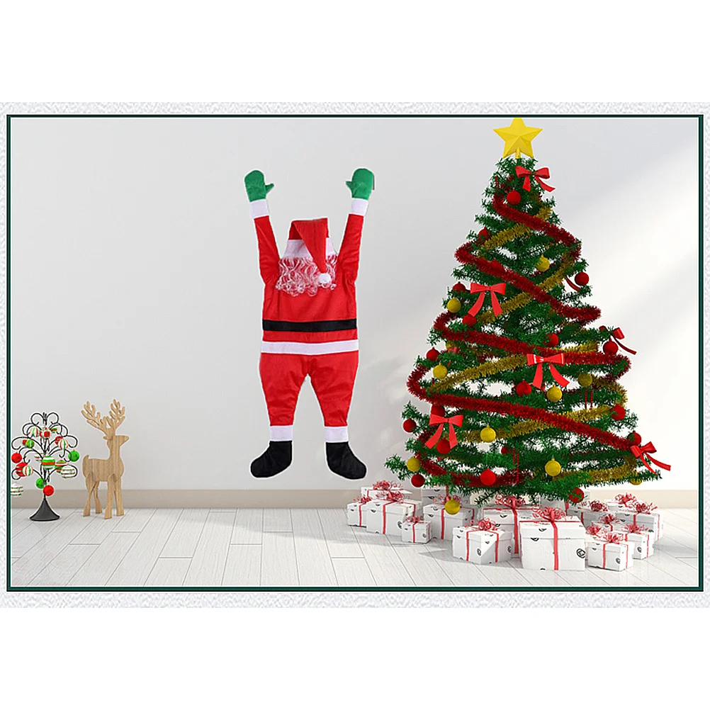 

Santa Suit Christmas Decor Hanging Outdoor Indoor Gutter Wall Car Party Decoration Creative Festive Holiday Theme Design