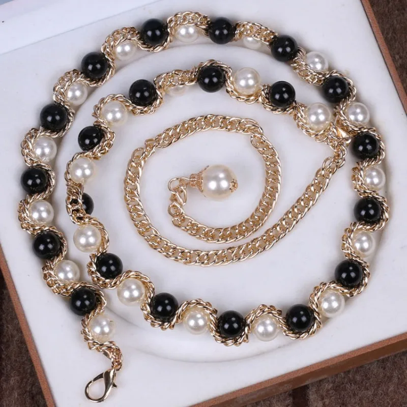 Big Pearl Extended Waist Chain Women's Style Simple Temperament Decorative Waist Dress Wearing Chain Accessories