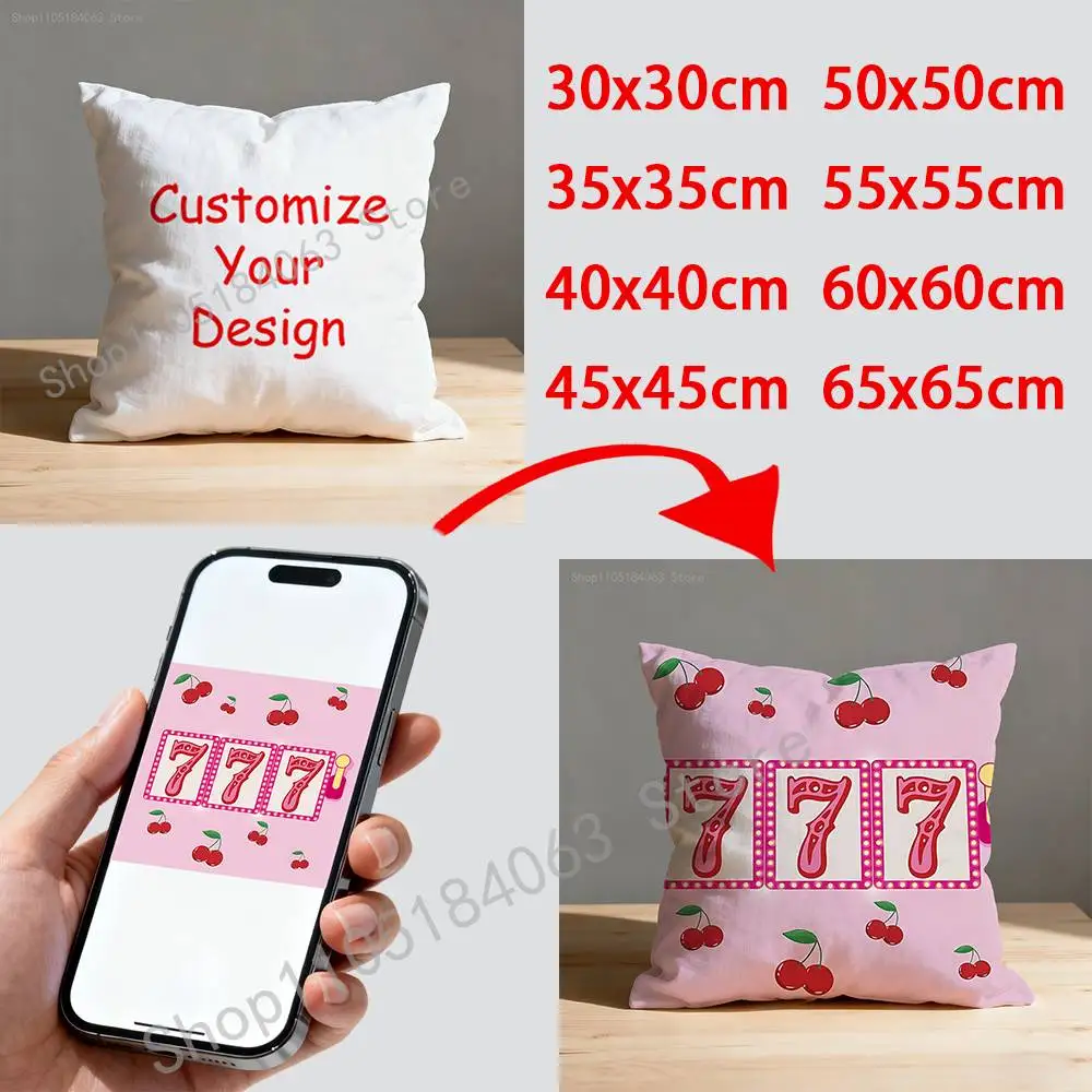 

Custom Cushion Cover with Picture DIY Customized Polyester Throw Pillow Case Home Decorate Square Wedding Pets Baby Print Gifts