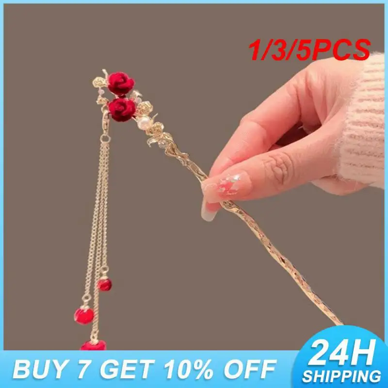 1/3/5PCS Sturdy Guofeng Hairpin Elegant And Chic Hanfu Fashion Convenient Hanfu Step Shake High Quality Materials