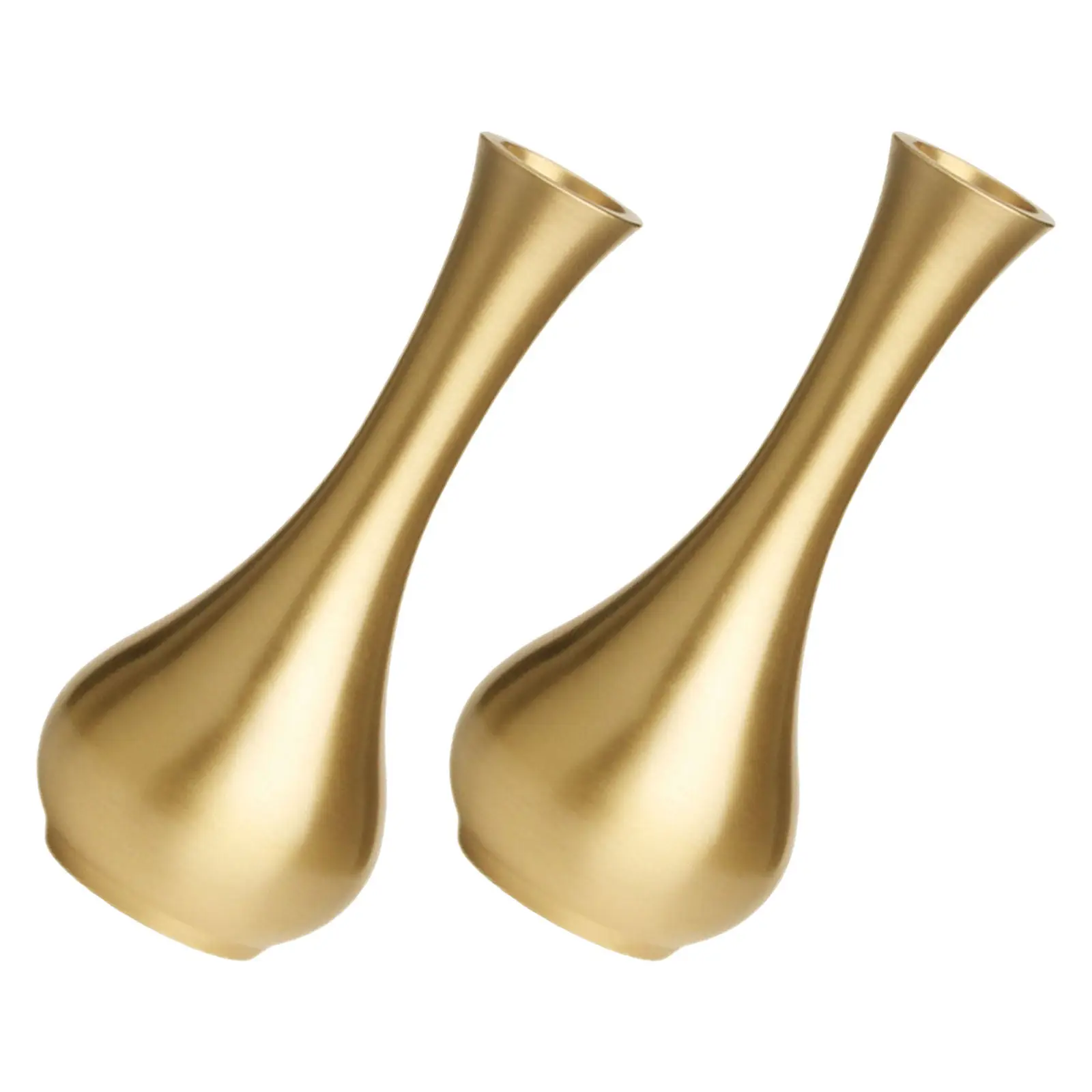 2 Pcs Mini Brass Flower Arrangement Vase Desktop Home Metal Craft Living Room Decor