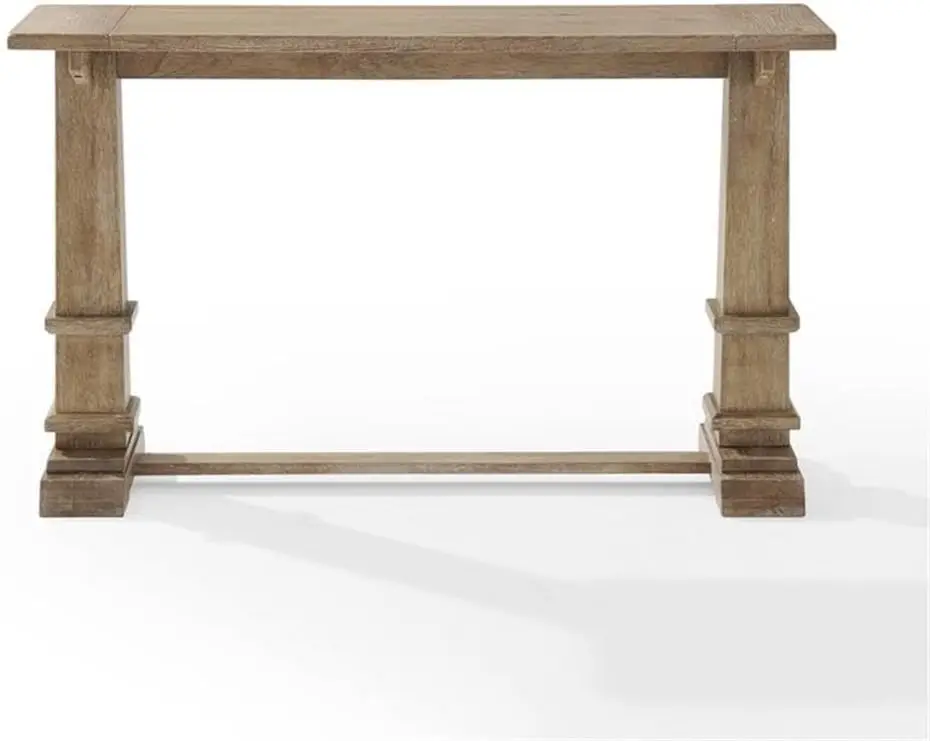 Rectangular Top Farmhouse Wood Console Table In Rustic Brown