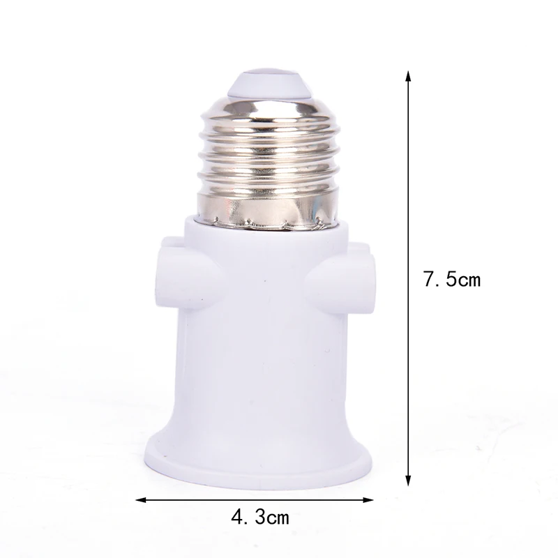 100-240V 4A PBT E27 Bulb Adapter Fireproof Lamp Holder Base Socket Conversion with EU Plug