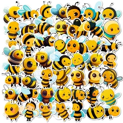 Pegatina de PVC de dibujos animados de abeja pequeña para niños, 10/30/50 piezas, decoración estética para ordenador portátil, álbum de recortes, papelería, suministros escolares