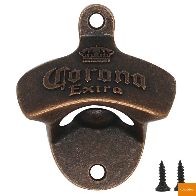 1pc Retro Beer Bottle Opener Wall Mounted Decorative Cafe Bar Wall Hanging Bottle Opener Tool Outdoor BBQ Opener Kitchen Gadgets