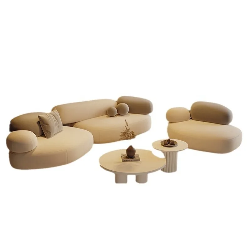 

Cream style fabric sofa Internet celebrity creative pebble combination home hotel reception