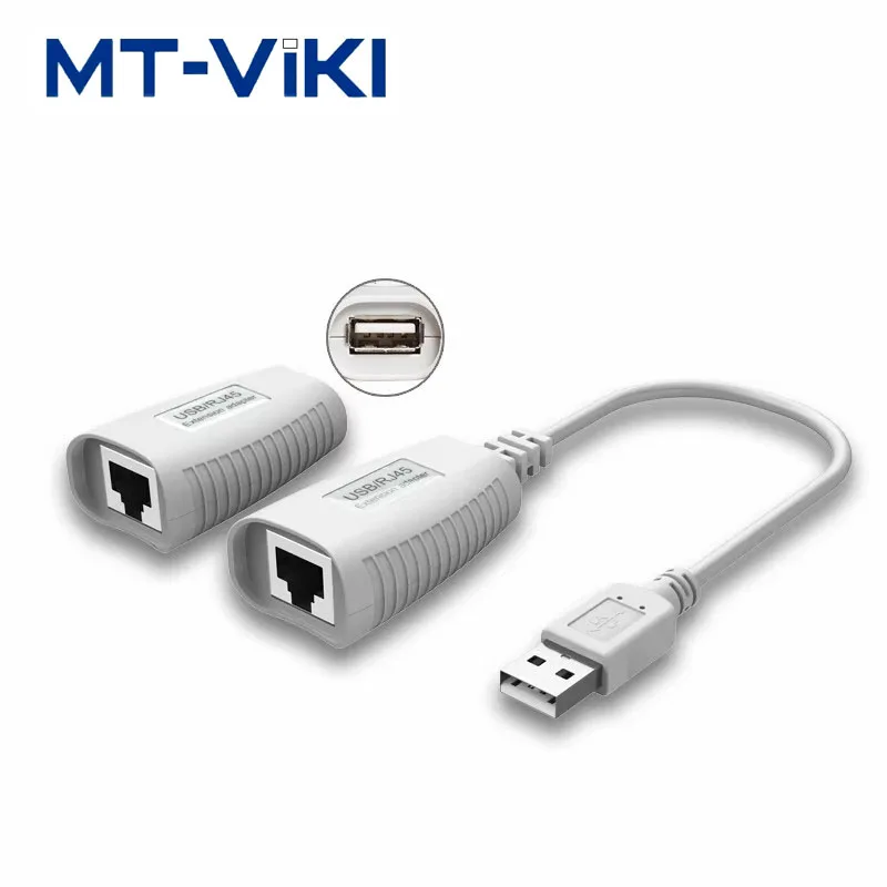 

MT-VIKI 50m USB Extender Converter USB to RJ45 for Keyboard Mouse Storage Professional USB 2.0 Over Cat6 Extender MT-150FT