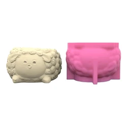 Unique Silicone Mould 3D Flower Pots Molds Sheep Shaped Pen Holder Mold DIY