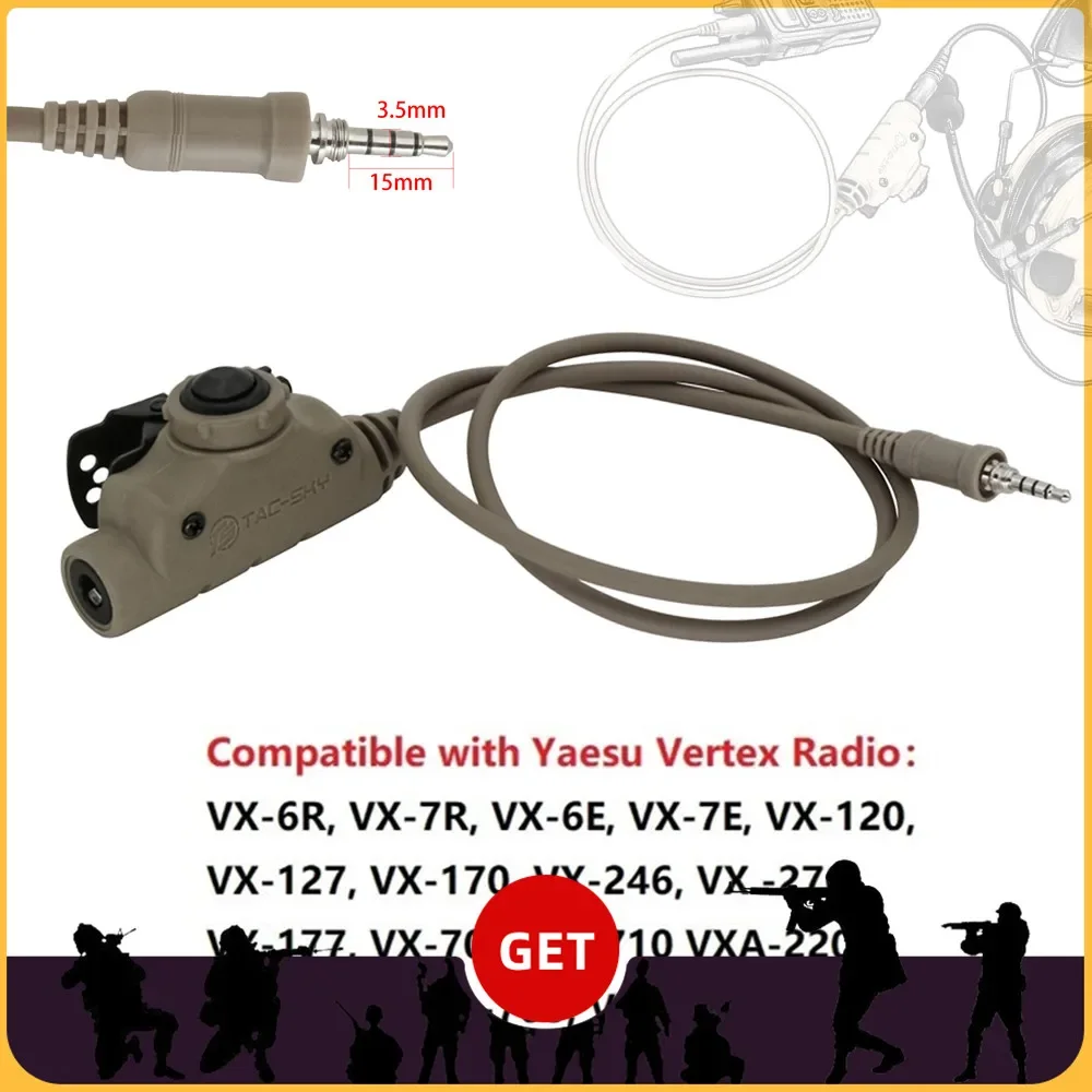 

Yaesu Ver V2 Ptt Tactical U94 PTT for PELTO COMTA SORDIN Headphone Yaesu Plug VX-6R VX7R Radio Tactical Shooting Headset