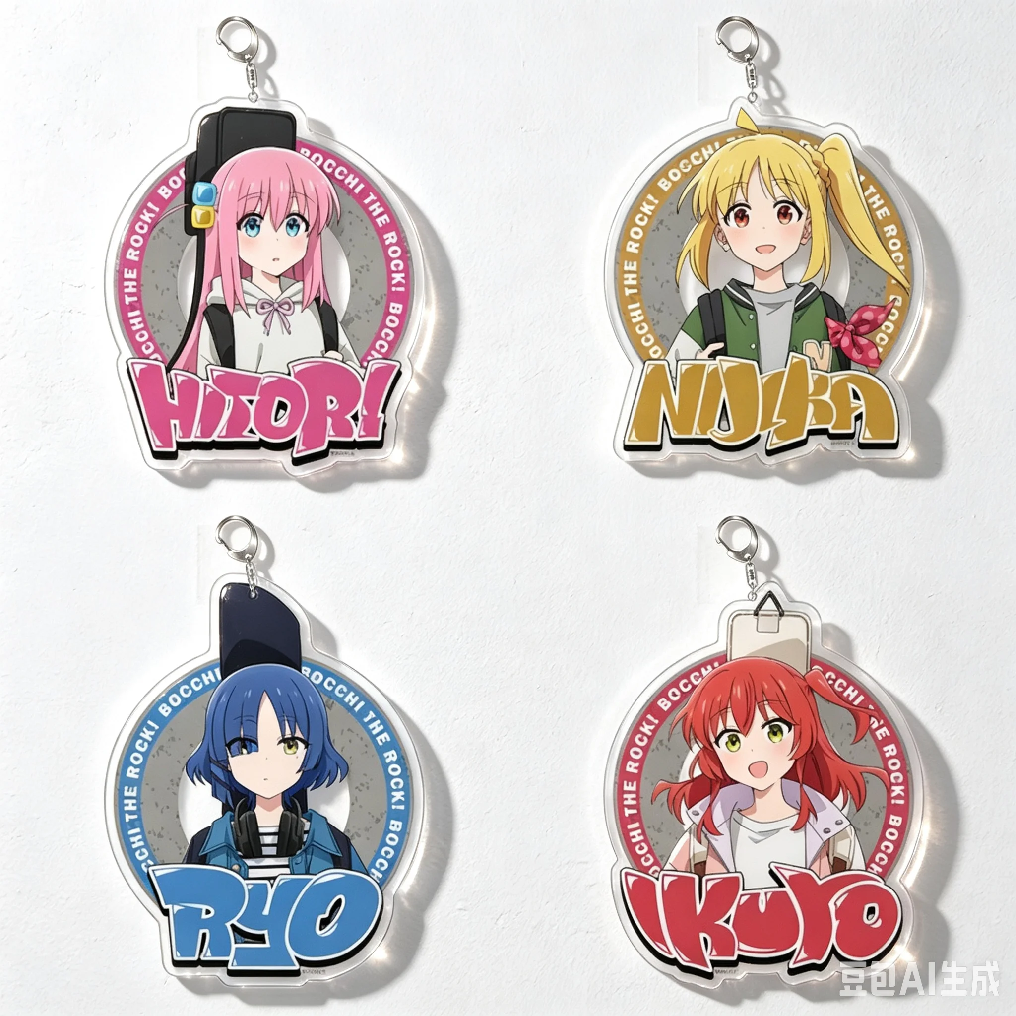 CLASSIC 6cm Anime Bocchi The Rock! Bag Acrylic KeyRing Anime Cell Phone Pendant  As A Gift For Fans Exquisite Product Keychain