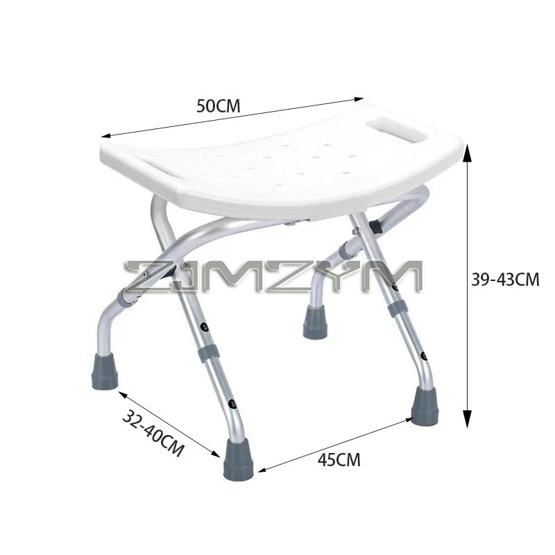 Elderly Folding Bath Chair Pregnant Women Shower Bench Bathroom Adjusting Waterproof Non-slip Aluminum Alloy Bath Stool image 5