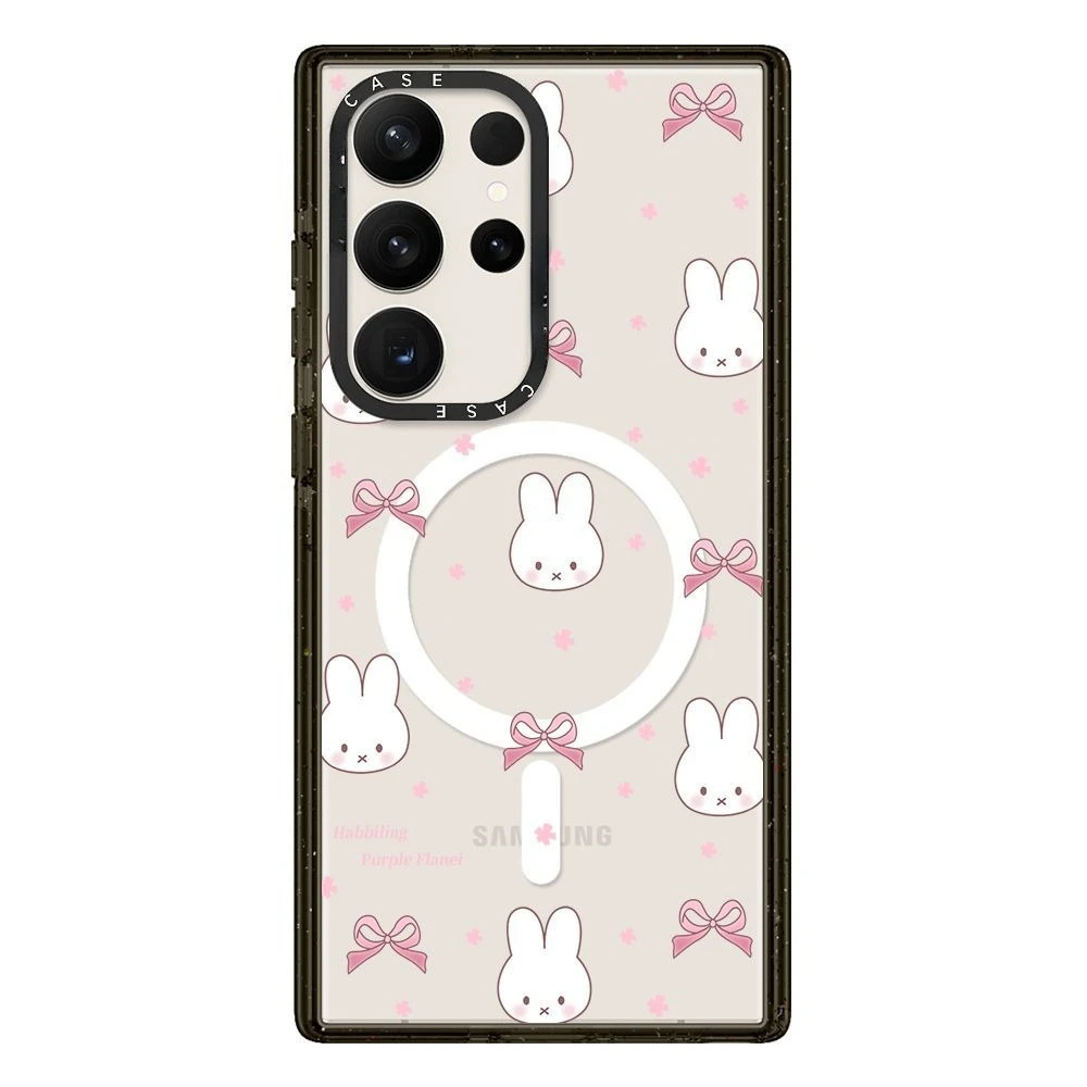 Kawaii Anime Miffy Magnetic Phone Case Miffy Transparent Shell Suitable for Galaxy S26Ultra S25Plus S24 S23 Magnetic Phone Case