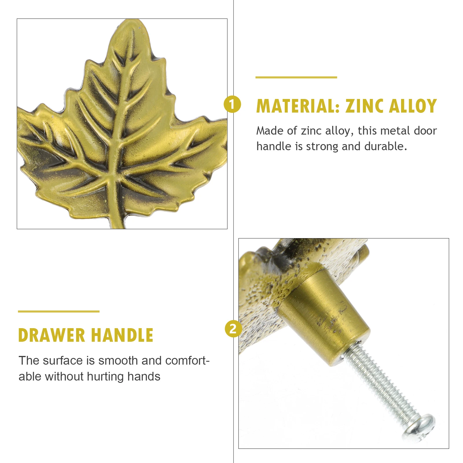 

4pcs Zinc Alloy Cabinet Pulls Vintage Drawer Knobs Dresser Handles For Kitchen Closet Durable Sturdy Smooth Unique Maple Leaf