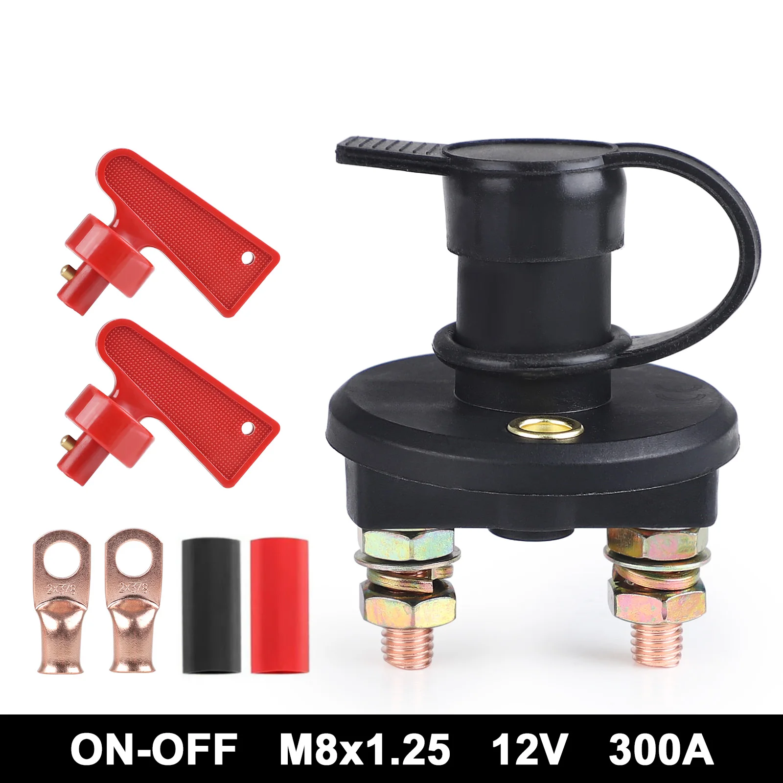 

Car Rotary Power Switch Truck Boat Vehicle Modify Isolator Disconnector WIth 2 Keys Cut Off Battery Main Kill Switch 300A 12V