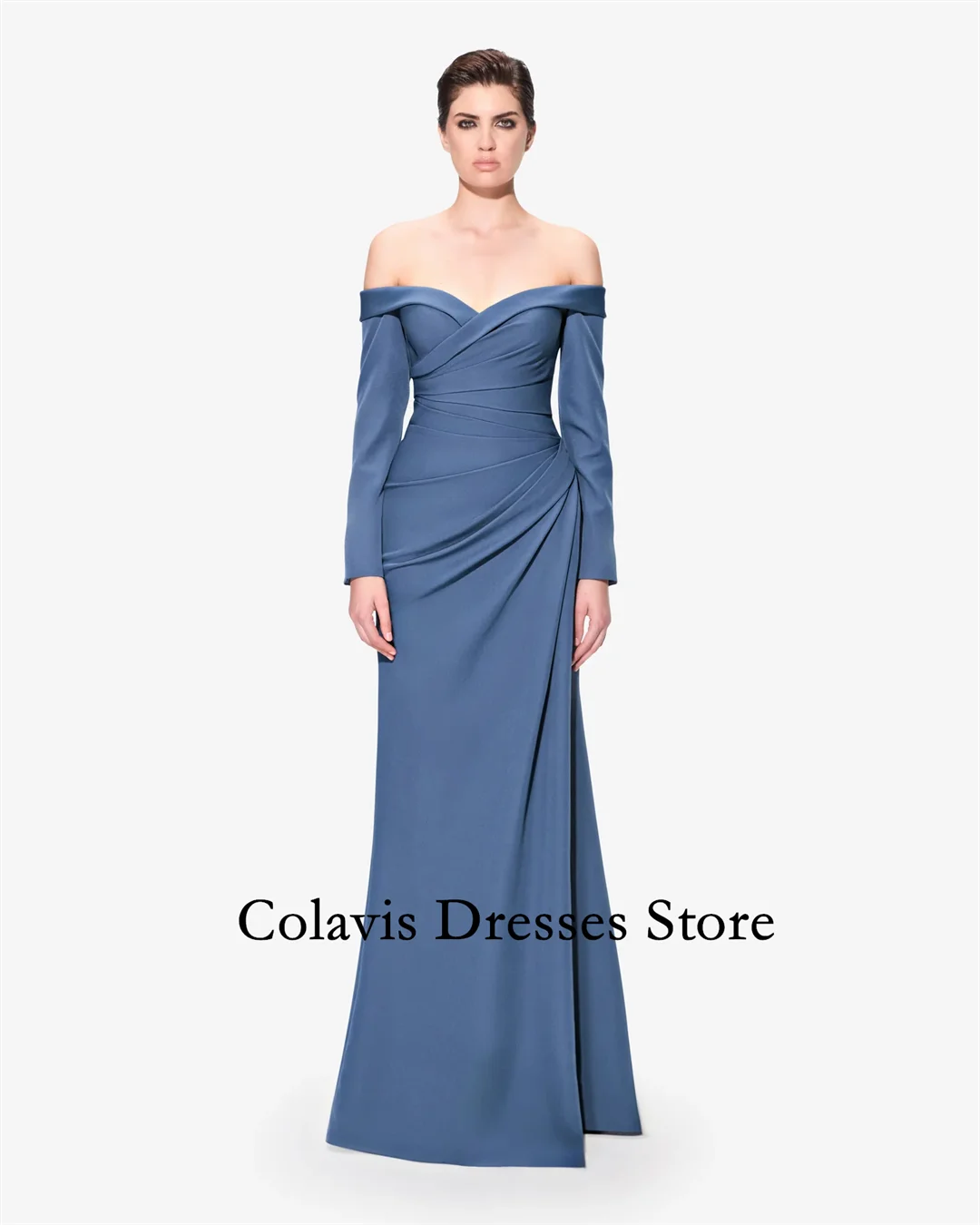 Colavis Fashion Customized 2024 New Women's Maxi Cross Draped Heart Shape Off-Shoulder Prom Dress Celebrity Party Dress