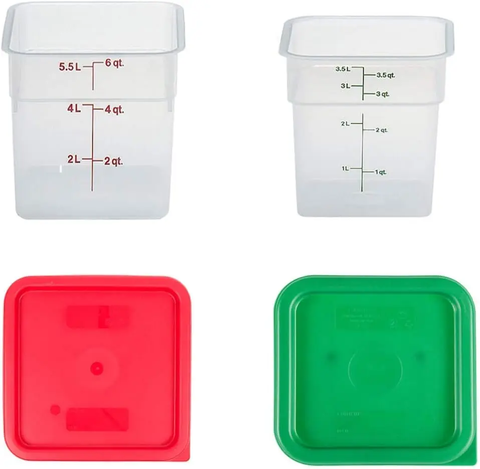 

Containers With Lids - 4 Quart and 6 Quart Food Storage Set - 2 Pack