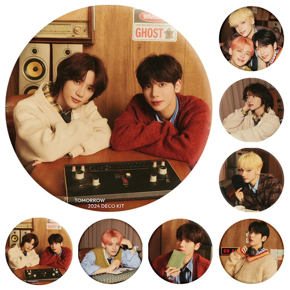 KPOP TT DECO KIT insignia broche SOOBIN YEONJUN BEOMGYU TAEHYUN HUENINGKAI espejo llavero bolso colgante Fans Collelct regalos