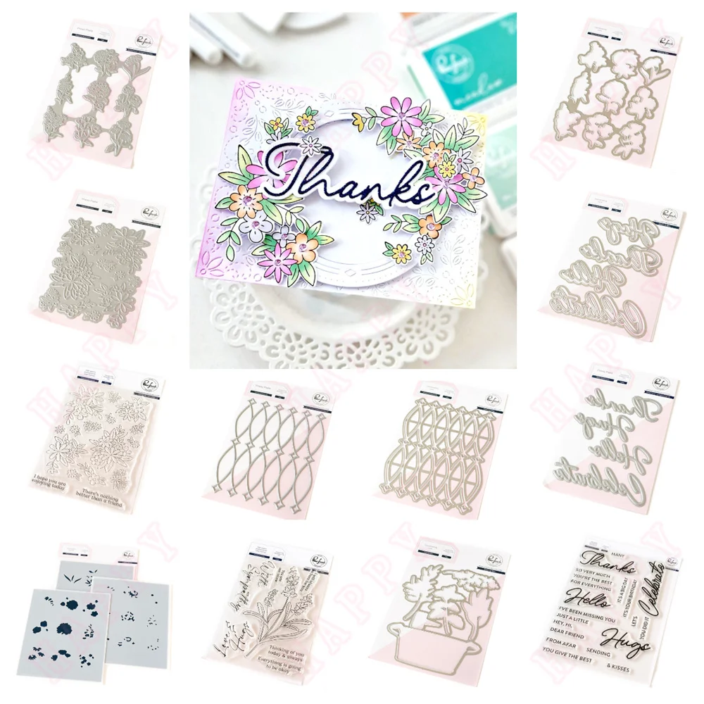 

December New Metal Cutting Dies Interlaced Diamonds Stamps Hot Foil Blossoms Stencil DIY Scrapbooking Card Paper Handmade Make